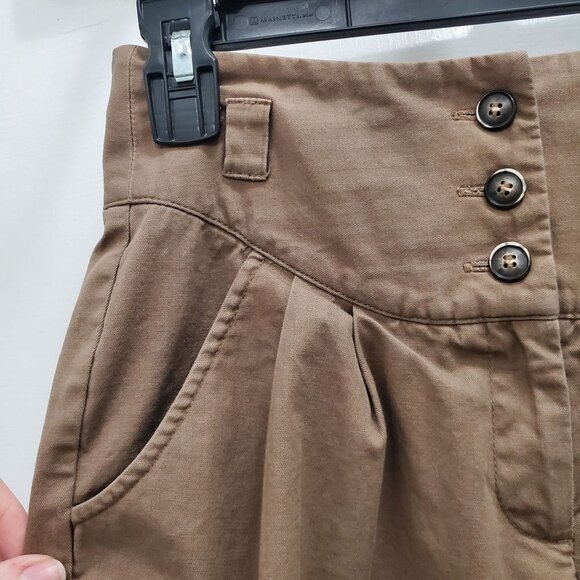 BCBGeneration Women's Brown Pinstripe High Waist Sailor Flare Leg Pants Size 25 - Picture 2 of 7